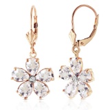 4.43 CTW 14K Solid Gold Zahra White Topaz Diamond Earrings