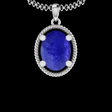 6.50 Ctw Tanzanite Style 10K White Gold Victorian Style Pendant