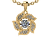 0.64 Ctw SI2/I1 Diamond Style 14K Yellow Gold Pendant