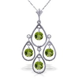 1.2 Carat 14K Solid White Gold Occurred To Me Peridot Necklace