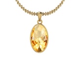 Certified 7.78 Ctw Citrine 14K Yellow Gold Pendant