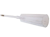 Wooden Rustic Whitewashed Marblehead Squared Decorative Rowing Boat Oar 62in. with Hooks