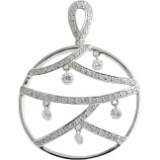 Certified 14K White Gold Dashing Diamonds Pendant