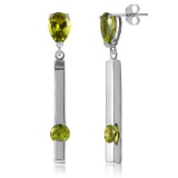 4.25 Carat 14K Solid White Gold Indestructible Peridot Earrings