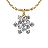 1.20 Ctw VS/SI1 Diamond 14K Yellow Gold Necklace