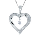 Certified 14K White Gold Dashing Diamonds Pendant