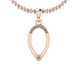 0.06 Ctw SI2/I1 Diamond Platinum 14K Rose Gold Plated Pendant