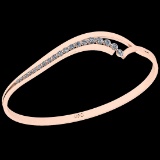 1.03 Ctw I2/I3 Diamond 10K Rose Gold Vintage Style Bangle