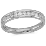 Certified 14K White Gold Diamond Diamond Band Ring