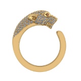 1.03 Ctw VS/SI1 Morganite And Diamond 14K Yellow Gold Panther Ring