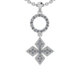 0.50 Ctw I1/I2 Diamond 14K White Gold Pendant