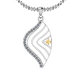 0.18 Ctw VS/SI1 Citrine And Diamond 10K White Gold Necklace