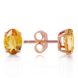 1.8 Carat 14K Solid Rose Gold Panache Citrine Stud Earrings