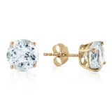 3.1 CTW 14K Solid Gold Anchors Away Aquamarine Earrings