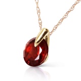 1 Carat 14K Solid Gold Staggering Beauty Garnet Necklace