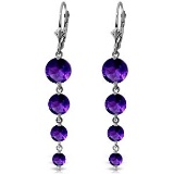 7.8 CTW 14K Solid White Gold Love Survives Amethyst Earrings
