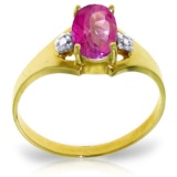 0.76 CTW 14K Solid Gold Dreams Don't Recede Pink Topaz Diamond Ring