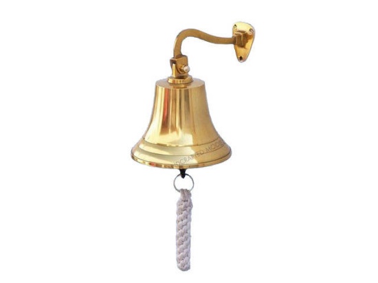 Brass Plated Hanging Ship's Bell 9in.