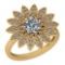 1.29 Ctw VS/SI1 Diamond 14K Yellow Gold Halo Ring