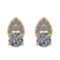 Certified 0.59 Ctw SI2/I1 Diamond 14k Yellow Gold Stud Earrings