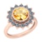 2.87 Ctw Citrine And Diamond I2/I3 10K Rose Gold Vintage Style Ring