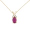 Certified 14K Yellow Gold Oval Ruby Pendant with Diamonds