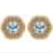 Certified 0.70 Ctw Blue Topaz And Diamond VS/SI1 14K Gold Stud Earrings