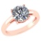 Certified 1.32 CTW D/VS2 Round Diamond Solitaire Ring 14K Rose Gold