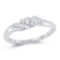10kt White Gold Womens Round Diamond 3-stone Promise Ring 1/10 Cttw