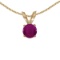 Certified 14k Yellow Gold Round Ruby Pendant