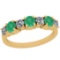 1.86 Ctw Emerald And Diamond I2/I3 14K Yellow Gold Band Ring