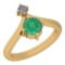 1.00 Ctw VS/SI1 Emerald And Diamond Platinum 14K Yellow Gold Plated Ring