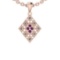 0.24 Ctw I1/I2Amethyst And Diamond 10K Rose Gold Pendant