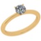 Certified Round 0.53 CTW G/SI2 Diamond Solitaire Ring In 14K Yellow Gold