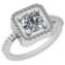 1.46 Ctw Diamond I2/I3 14K White Gold Vintage Style Ring