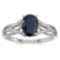 Certified 14k White Gold Oval Sapphire And Diamond Ring