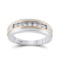 14kt White Two-tone Gold Mens Round Channel-set Diamond Wedding Band 1/4 Cttw