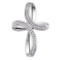 10kt White Gold Womens Round Diamond Oval Cross Pendant 1/8 Cttw