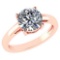 Certified 1.18 CTW D/VS1 Round Diamond Solitaire Ring 14K Rose Gold