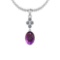 Certified 11.43 Ctw I2/I3 Amethyst And Diamond 14K White Gold Pendant