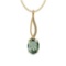 Certified 28.56 Ctw Green Amethyst And Diamond I1/I2 10K Yellow Gold Pendant