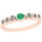 0.51 Ctw Emerald And Diamond I2/I3Style Bezel Set 14K Rose Gold Band Ring