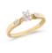 Certified 14K Yellow Gold Diamond Cluster Ring
