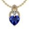 4.26 Ctw SI2/I1 Tanzanite And Diamond Platinum 14K Yellow Gold Plated Pandant