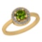 0.62 Ctw Peridot And Diamond I2/I3 10k Yellow Gold Vintage Style Ring