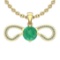 3.88 Ctw Emerald And Diamond I2/I3 14K Yellow Gold Necklace