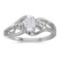 Certified 14k White Gold Oval White Topaz And Diamond Ring