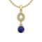 1.08 Ctw I2/I3 Blue Sapphire And Diamond 14K Yellow Gold Necklace
