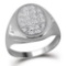 10kt White Gold Mens Round Diamond Oval Cluster Ring 1/4 Cttw