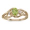 Certified 14k Yellow Gold Oval Peridot And Diamond Ring